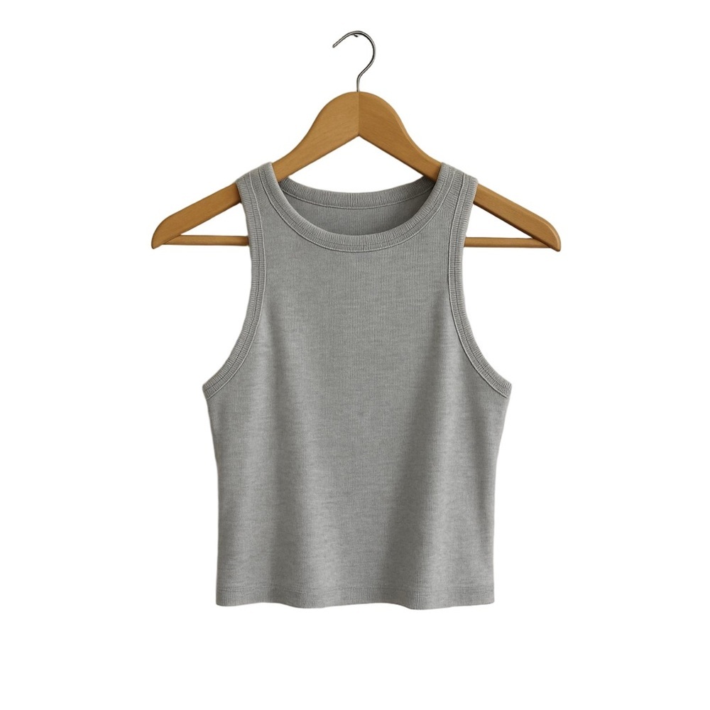 Abercrombie & Fitch Light Gray Cropped Tank Top